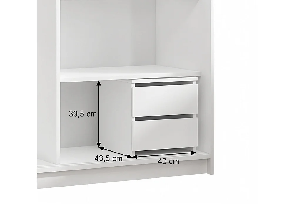 ARMOIRE DONATELLO 180 cm Artisan/Noir Avec Miroir, Portes Coulissantes Et 2 Modules 2 Tiroirs