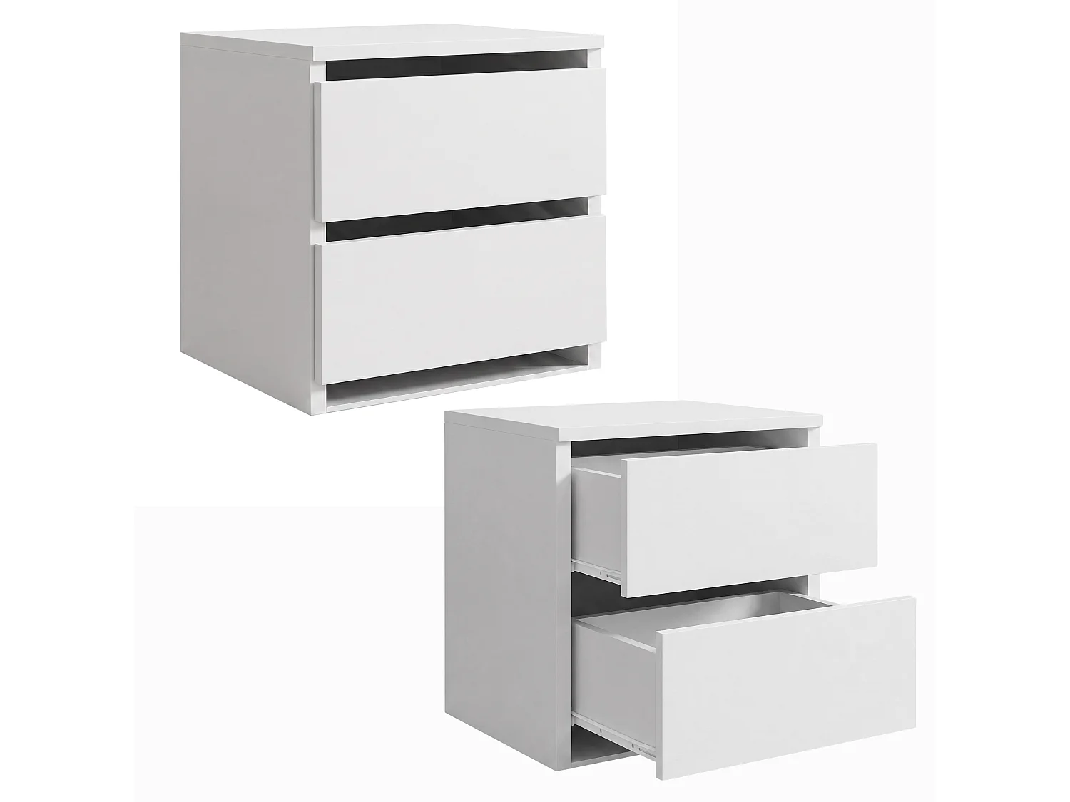 ARMOIRE DONATELLO 160 cm Blanc/Artisan Avec Miroir, Portes Coulissantes Et Module à 2 Tiroirs