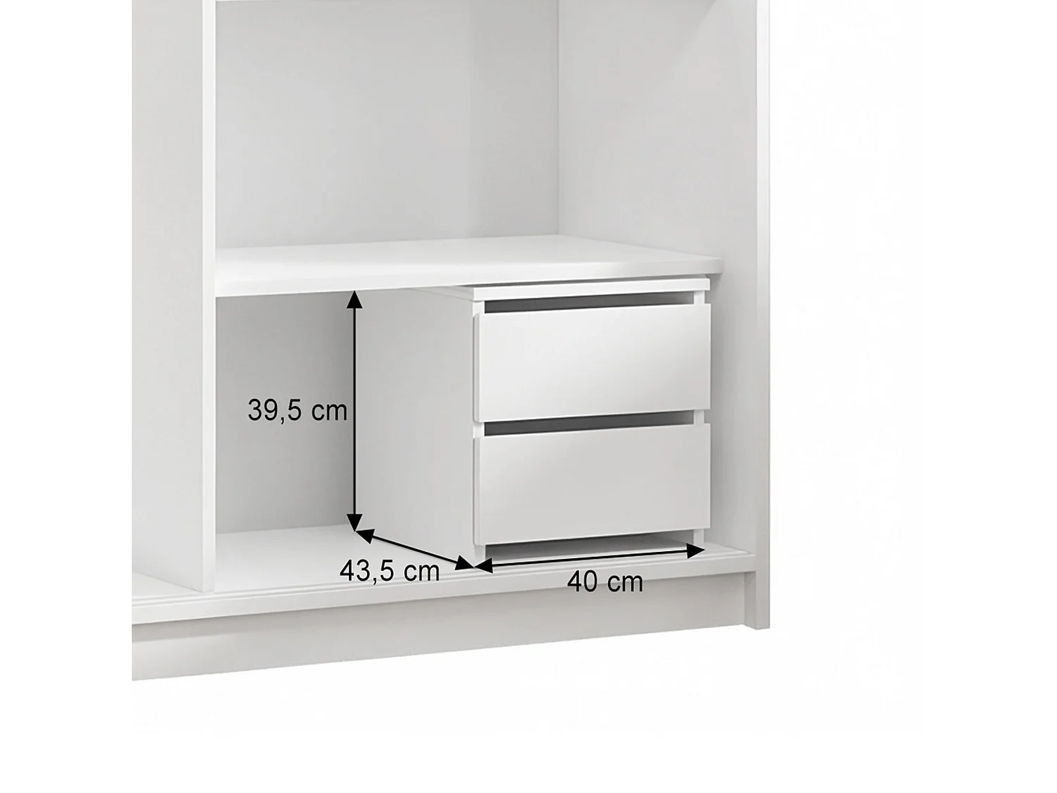 ARMOIRE DONATELLO 100 cm Noir/Artisan Avec Miroir, Portes Coulissantes Et Module à 2 Tiroirs