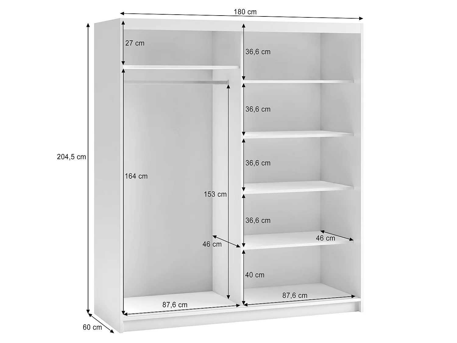ARMOIRE DONATELLO 180 cm Cachemire/Artisan Avec Miroir, Portes Coulissantes Et 2 Modules 2 Tiroirs