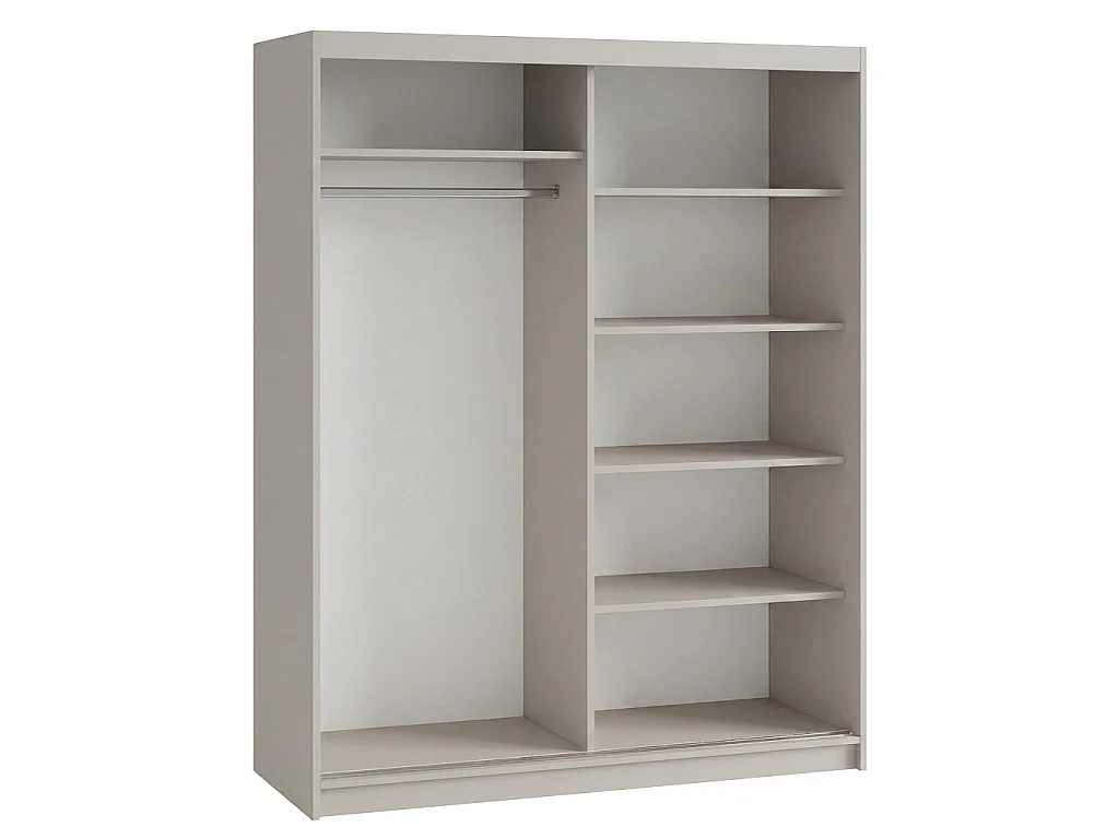 ARMOIRE DONATELLO 160 cm Cachemire/Artisan - ARMOIRE Avec Miroir Et Portes Coulissantes