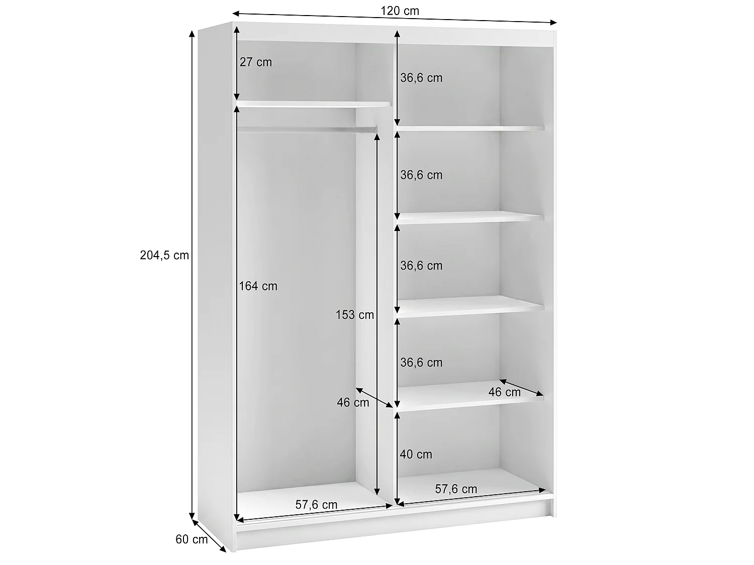ARMOIRE DONATELLO 120 cm Cachemire/Artisan Avec Miroir, Portes Coulissantes Et Module 2 Tiroirs
