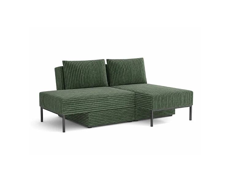 Łóżko sofa narożnik mebel wielofunkcyjny 7w1 TOMI pasy VELO 79 zielony