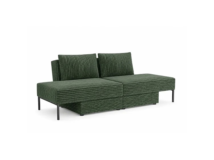 Łóżko sofa narożnik mebel wielofunkcyjny 7w1 TOMI pasy VELO 79 zielony
