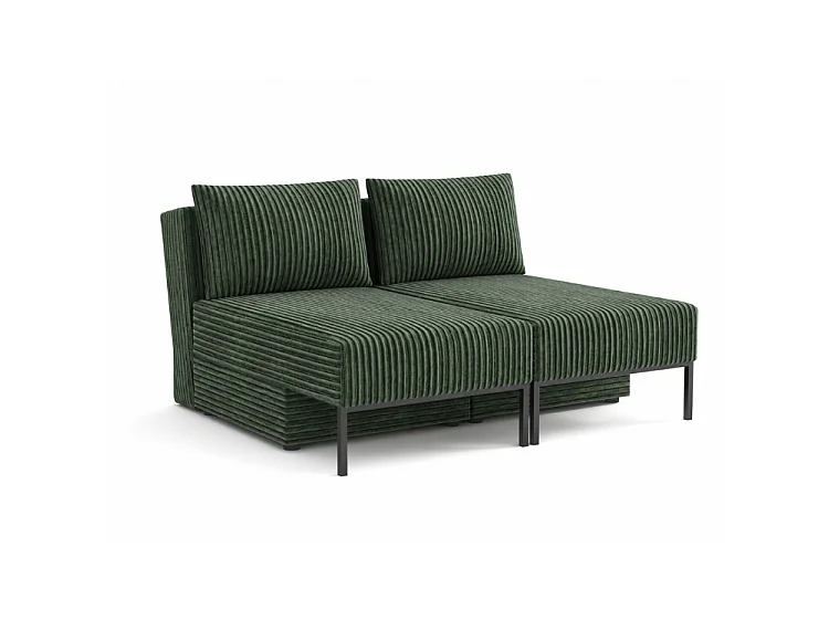 Łóżko sofa narożnik mebel wielofunkcyjny 7w1 TOMI pasy VELO 79 zielony