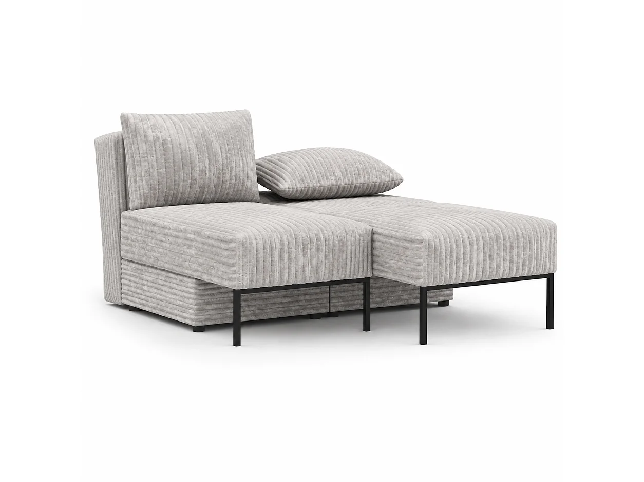 Łóżko sofa narożnik mebel wielofunkcyjny 7w1 TOMI pasy VELO 03 szary