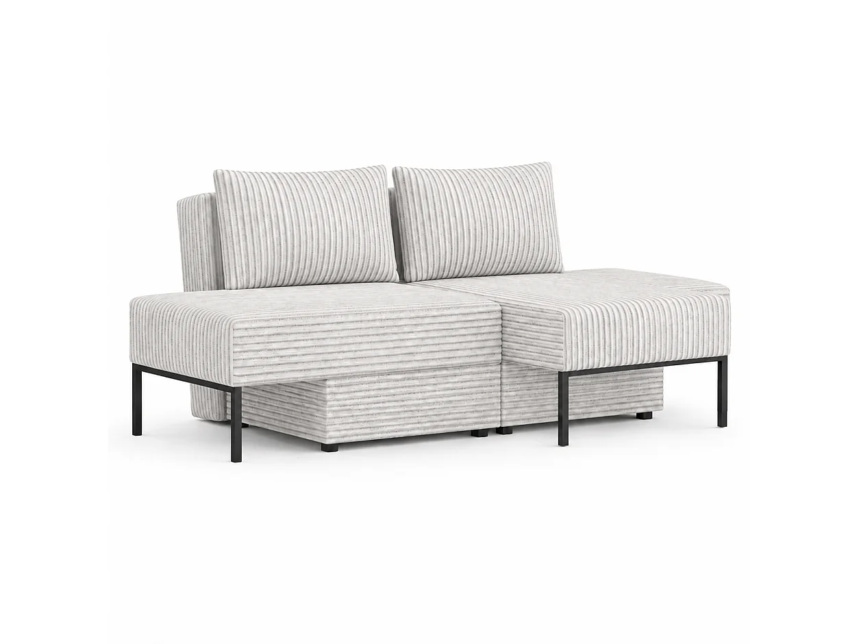 Łóżko sofa narożnik mebel wielofunkcyjny 7w1 TOMI pasy VELO 03 szary