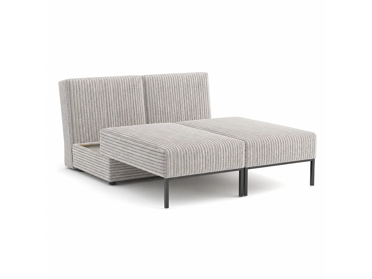 Łóżko sofa narożnik mebel wielofunkcyjny 7w1 TOMI pasy VELO 03 szary