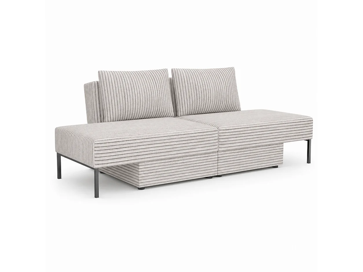 Łóżko sofa narożnik mebel wielofunkcyjny 7w1 TOMI pasy VELO 03 szary