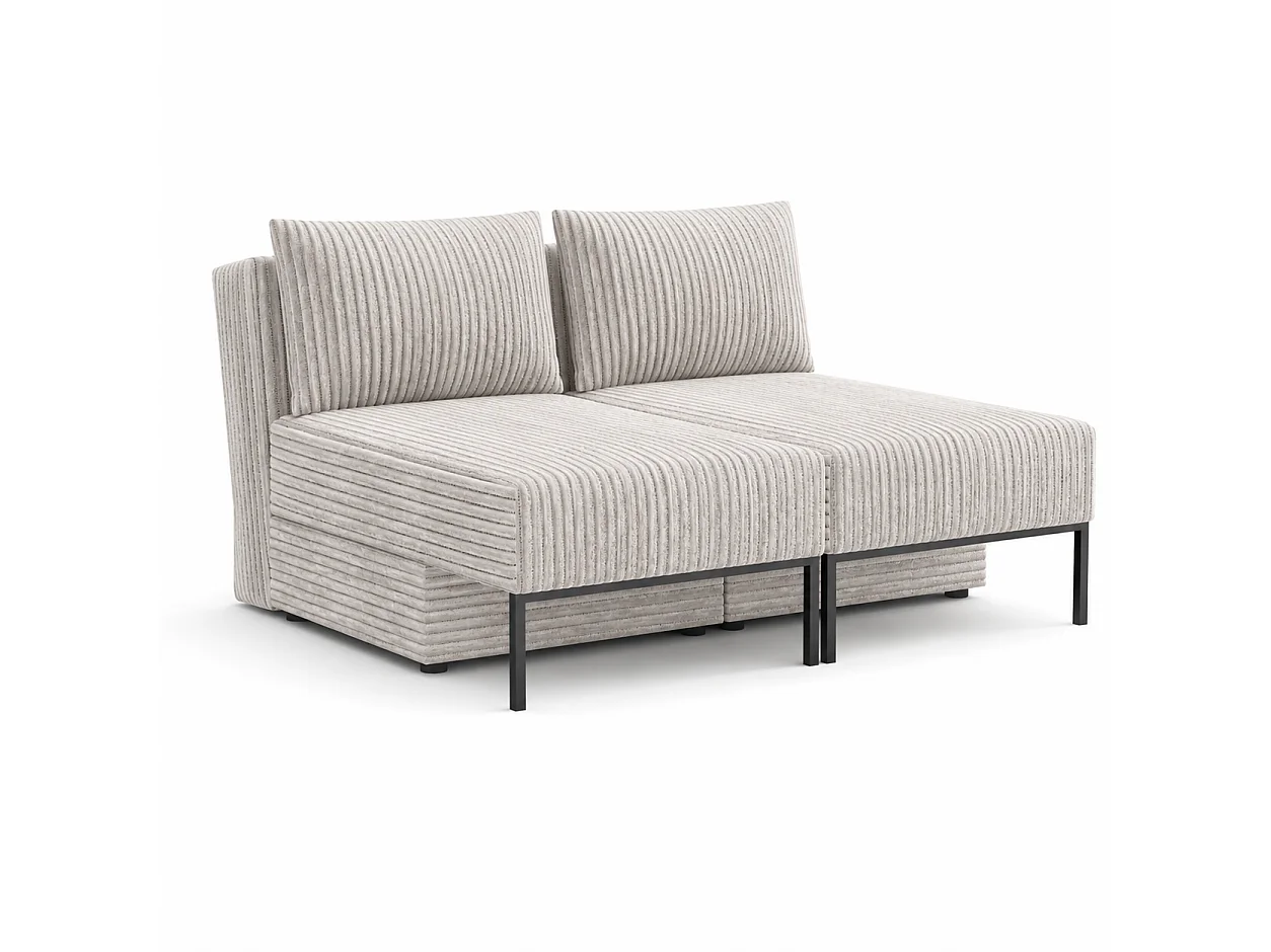 Łóżko sofa narożnik mebel wielofunkcyjny 7w1 TOMI pasy VELO 03 szary