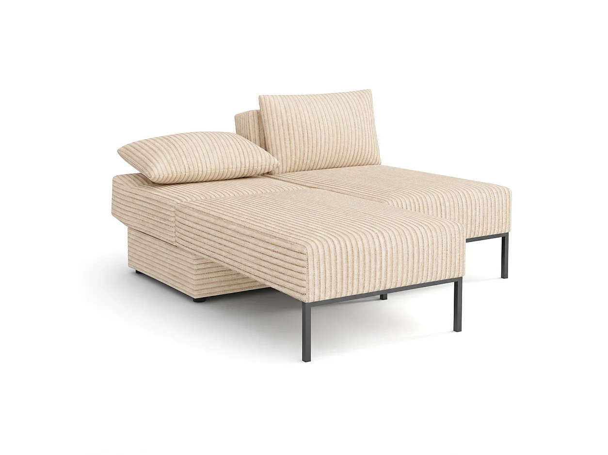 Łóżko sofa narożnik mebel wielofunkcyjny 7w1 TOMI pasy VELO 22 kremowy