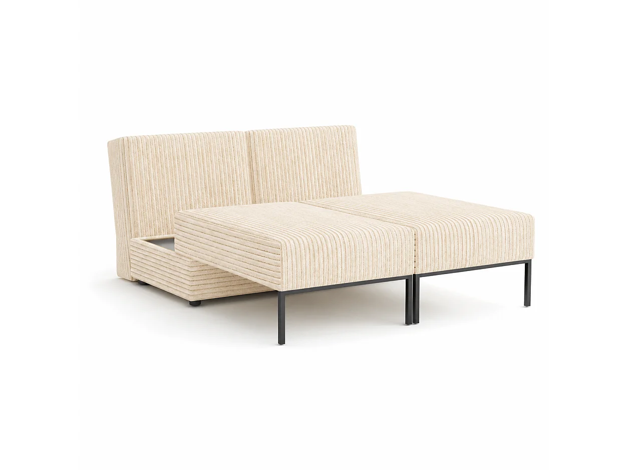 Łóżko sofa narożnik mebel wielofunkcyjny 7w1 TOMI pasy VELO 22 kremowy