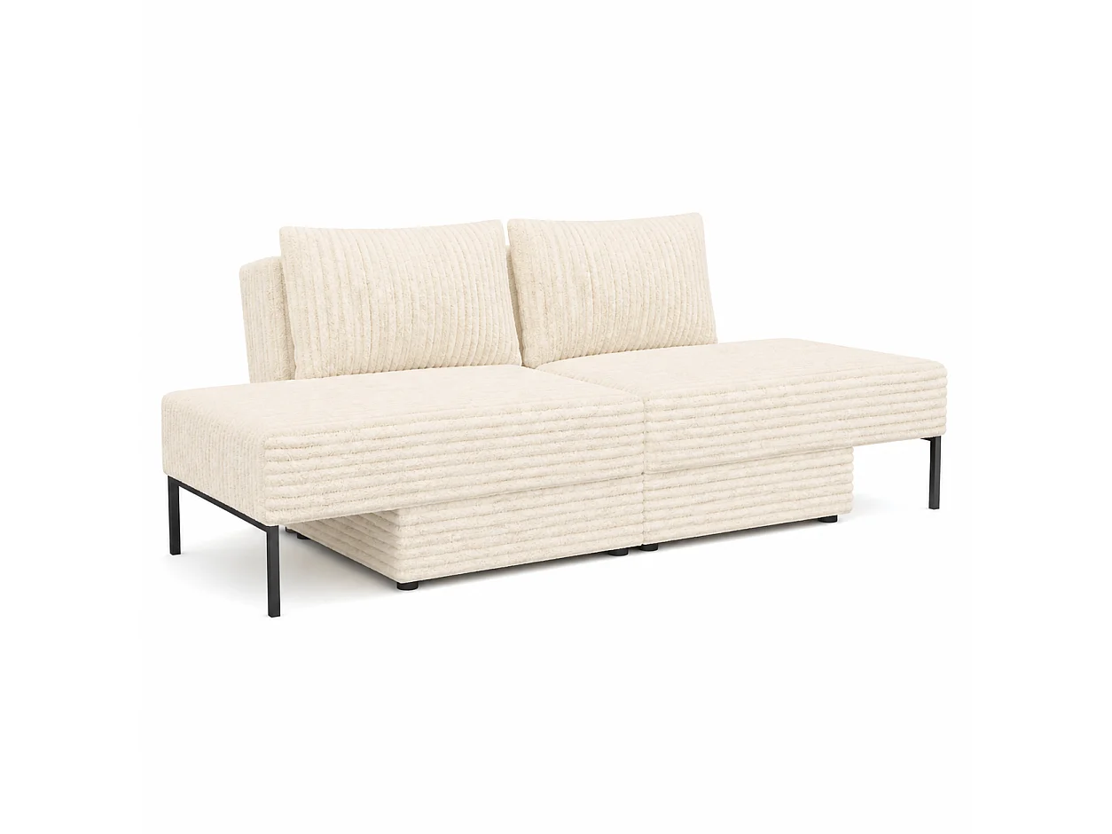 Łóżko sofa narożnik mebel wielofunkcyjny 7w1 TOMI pasy VELO 22 kremowy