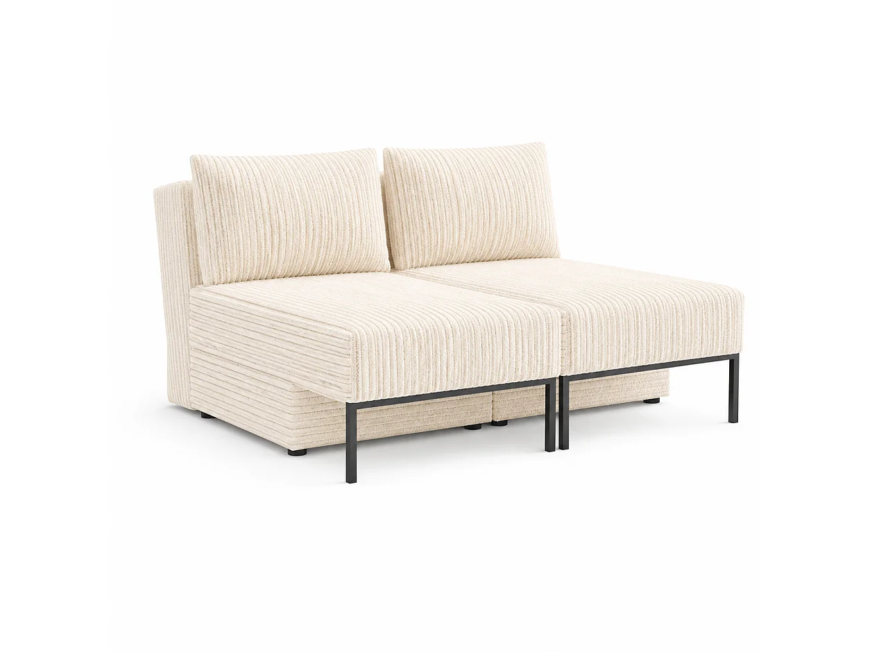 Łóżko sofa narożnik mebel wielofunkcyjny 7w1 TOMI pasy VELO 22 kremowy