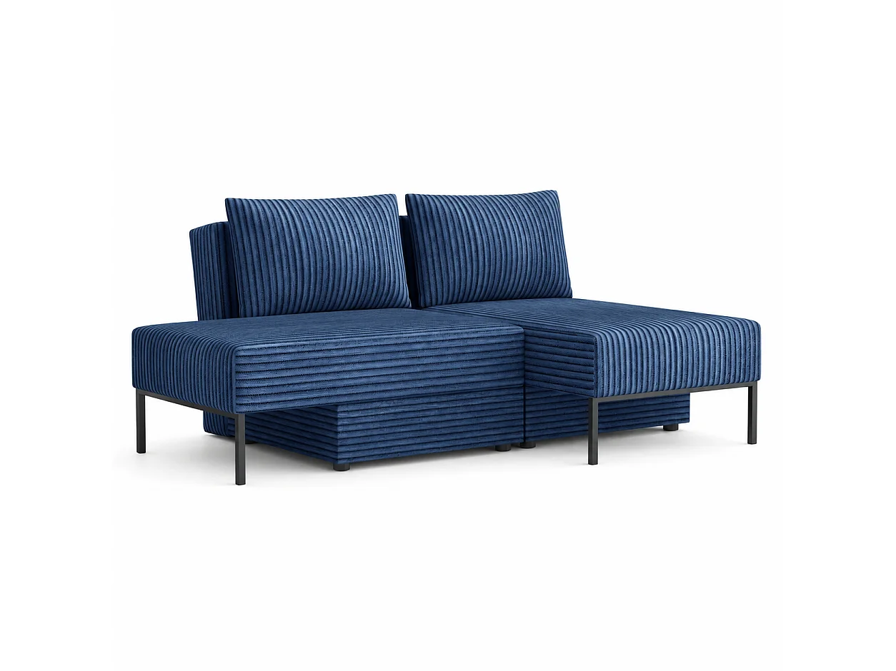 Łóżko sofa narożnik mebel wielofunkcyjny 7w1 TOMI pasy VELO 88 niebieski