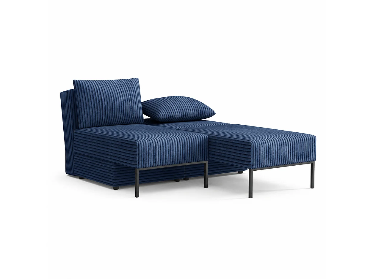 Łóżko sofa narożnik mebel wielofunkcyjny 7w1 TOMI pasy VELO 88 niebieski