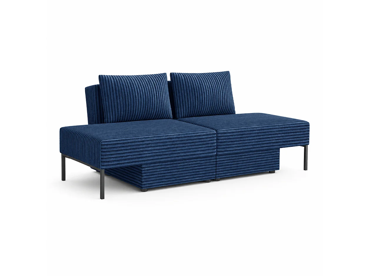 Łóżko sofa narożnik mebel wielofunkcyjny 7w1 TOMI pasy VELO 88 niebieski