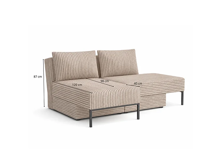 Łóżko sofa narożnik mebel wielofunkcyjny 7w1 TOMI pasy VELO 88 niebieski