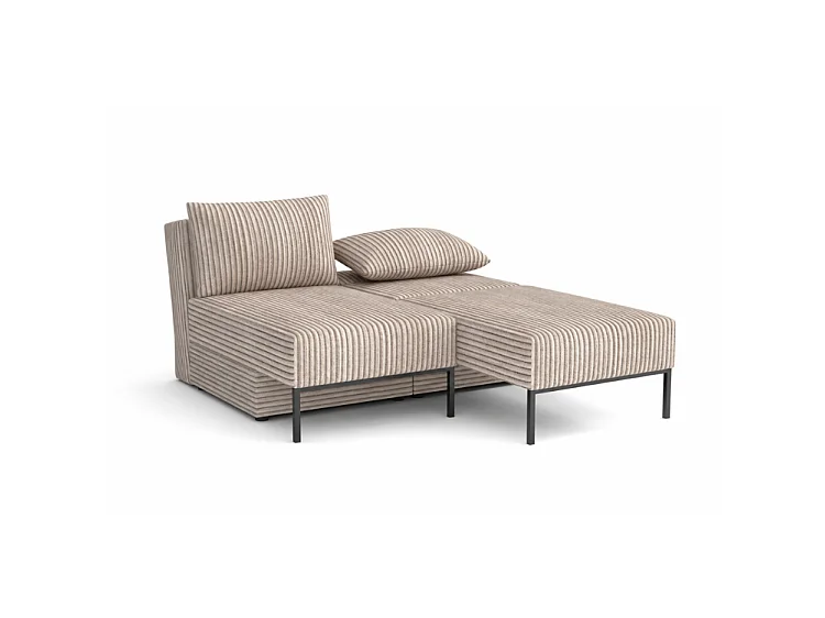 Łóżko sofa narożnik mebel wielofunkcyjny 7w1 TOMI pasy VELO 30 latte beż