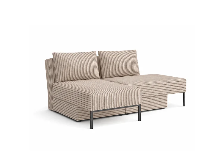 Łóżko sofa narożnik mebel wielofunkcyjny 7w1 TOMI pasy VELO 30 latte beż