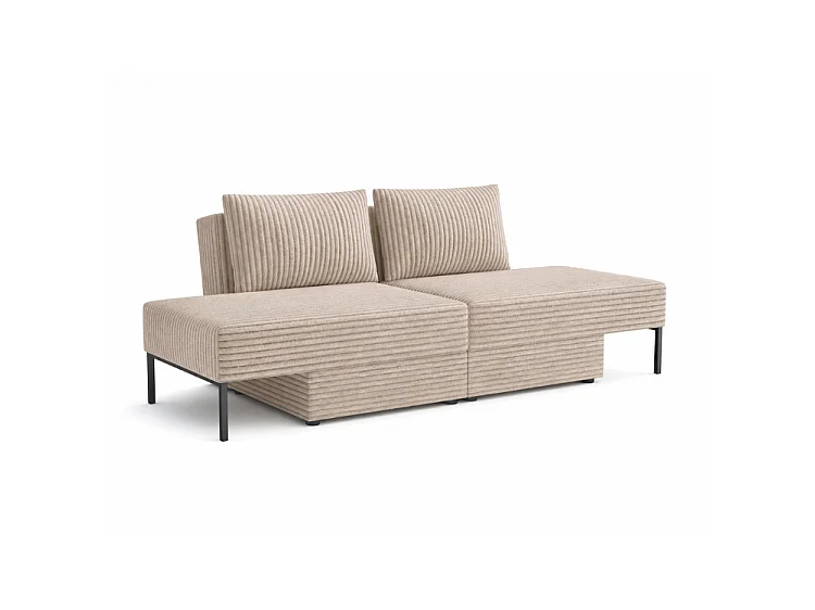 Łóżko sofa narożnik mebel wielofunkcyjny 7w1 TOMI pasy VELO 30 latte beż