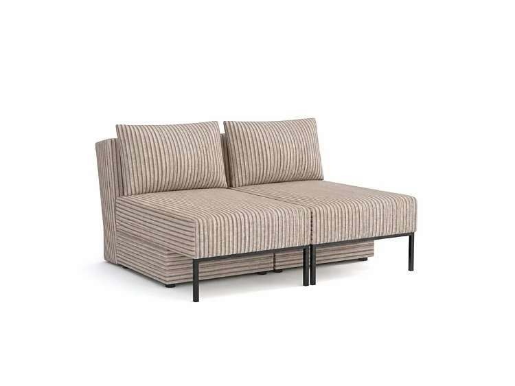 Łóżko sofa narożnik mebel wielofunkcyjny 7w1 TOMI pasy VELO 30 latte beż