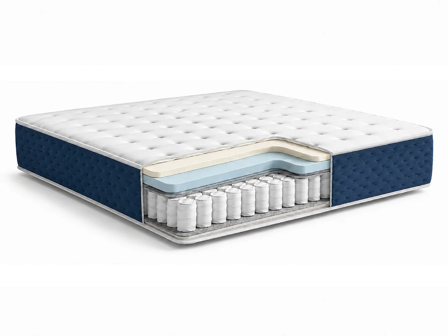 SIMPUR Matelas SERENA Ressorts Ensachés 90x190 cm, 25 cm, Confort Mi-Ferme, Indépendance de Couchage, Respirant, Accueil Premium