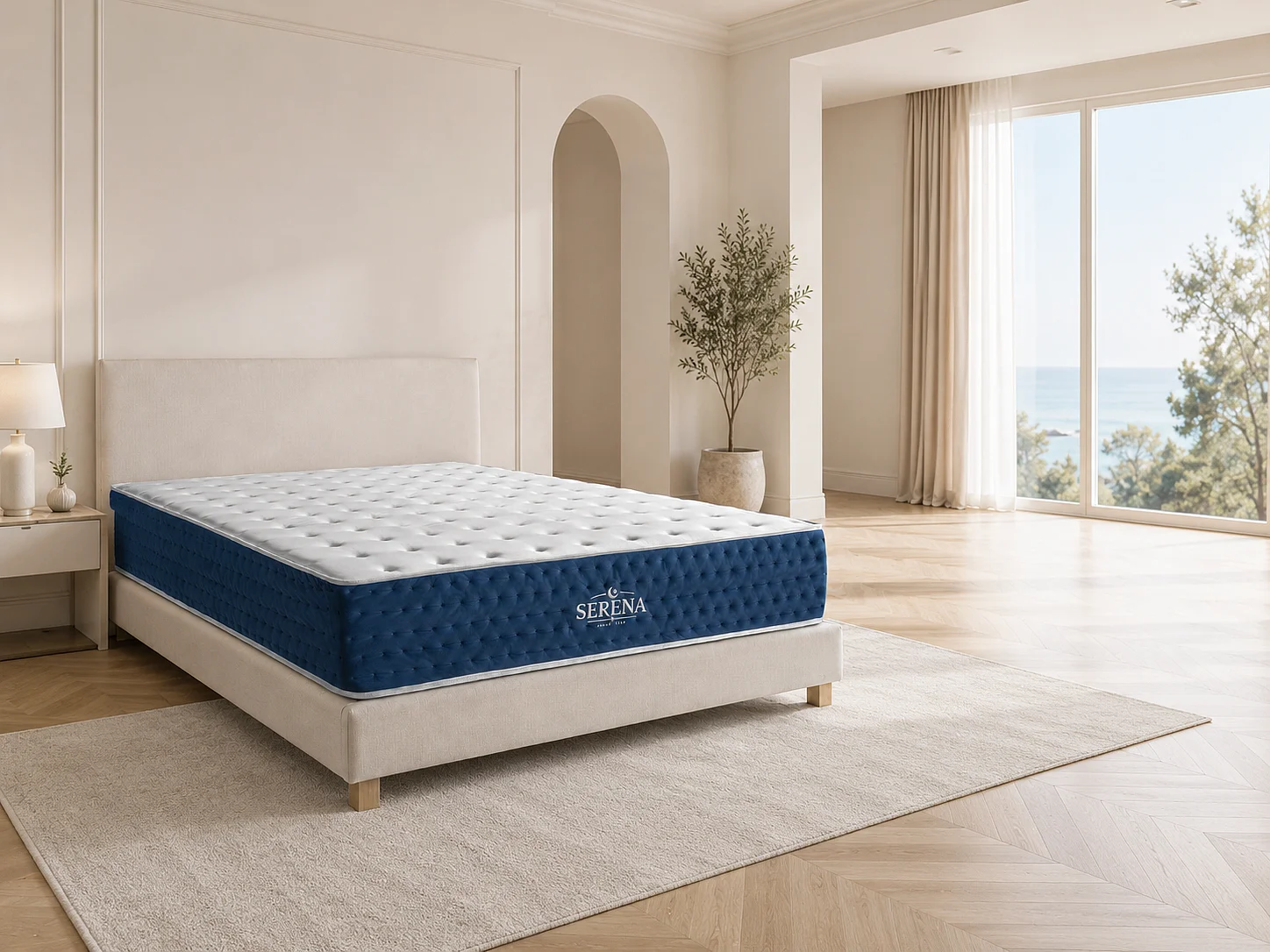 SIMPUR Matelas SERENA Ressorts Ensachés 90x190 cm, 25 cm, Confort Mi-Ferme, Indépendance de Couchage, Respirant, Accueil Premium