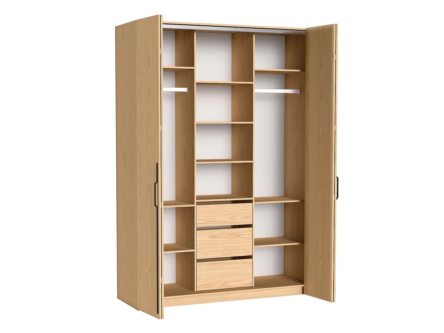 AX LIVING Omodeo kledingkast 170 cm breed – Bookmatch eiken met WingLine-systeem