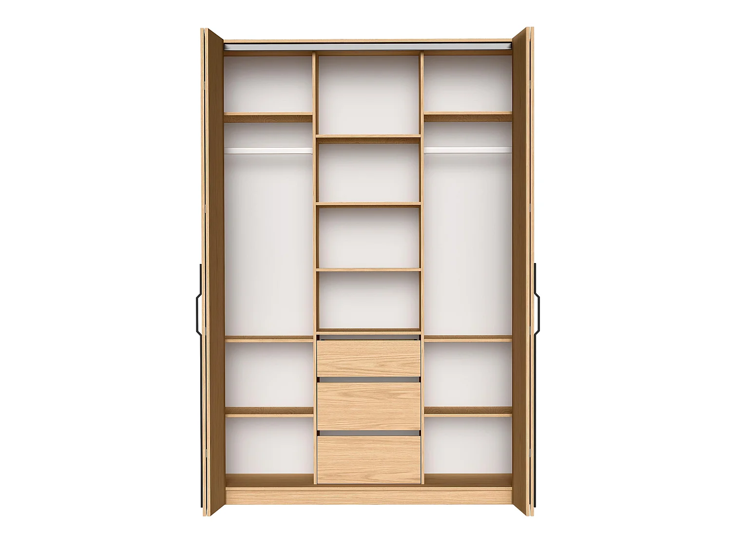AX LIVING Omodeo kledingkast 170 cm breed – Bookmatch eiken met WingLine-systeem