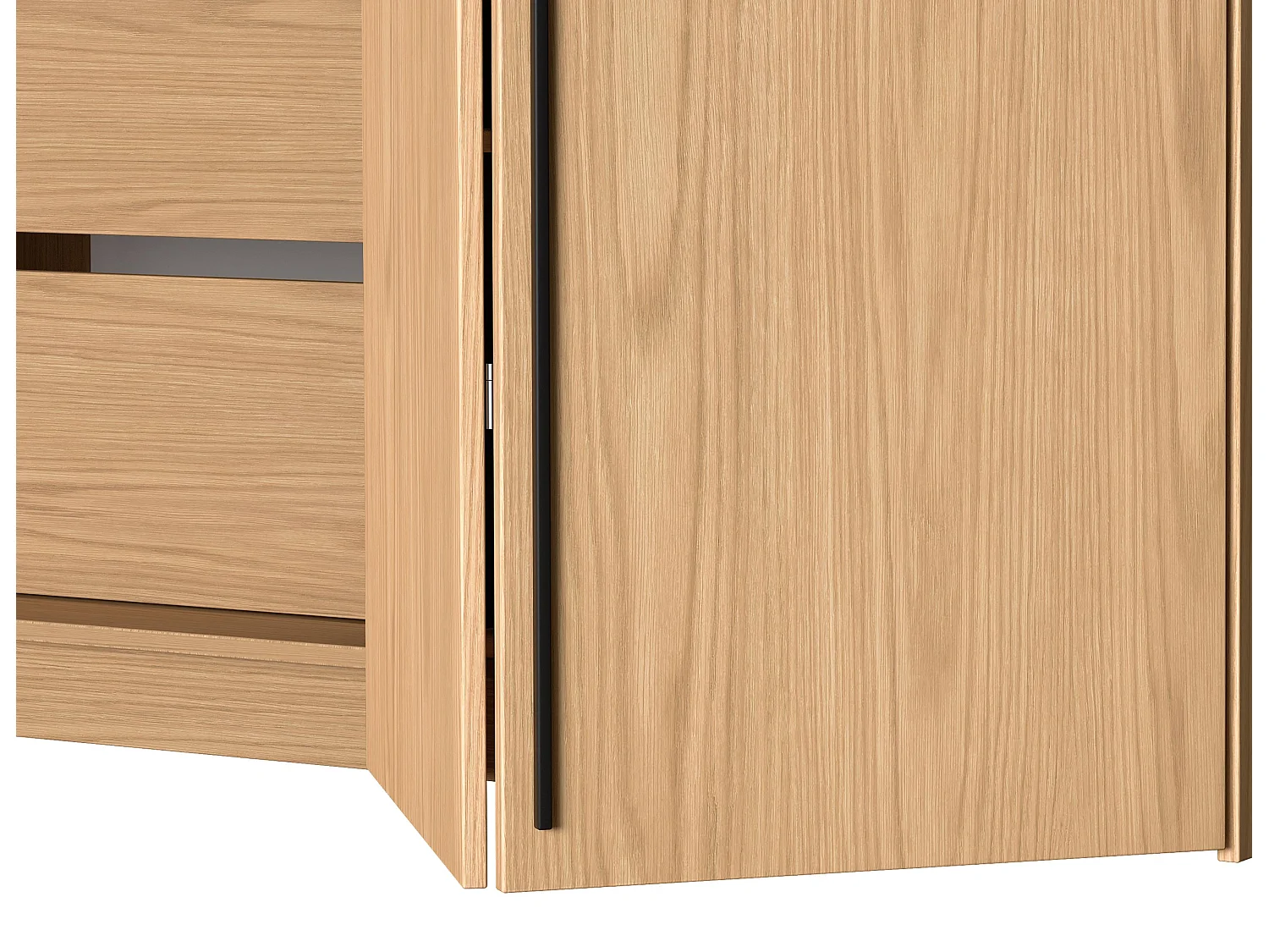 AX LIVING Omodeo kledingkast 200 cm breed – Bookmatch eikendecor met vouwdeuren