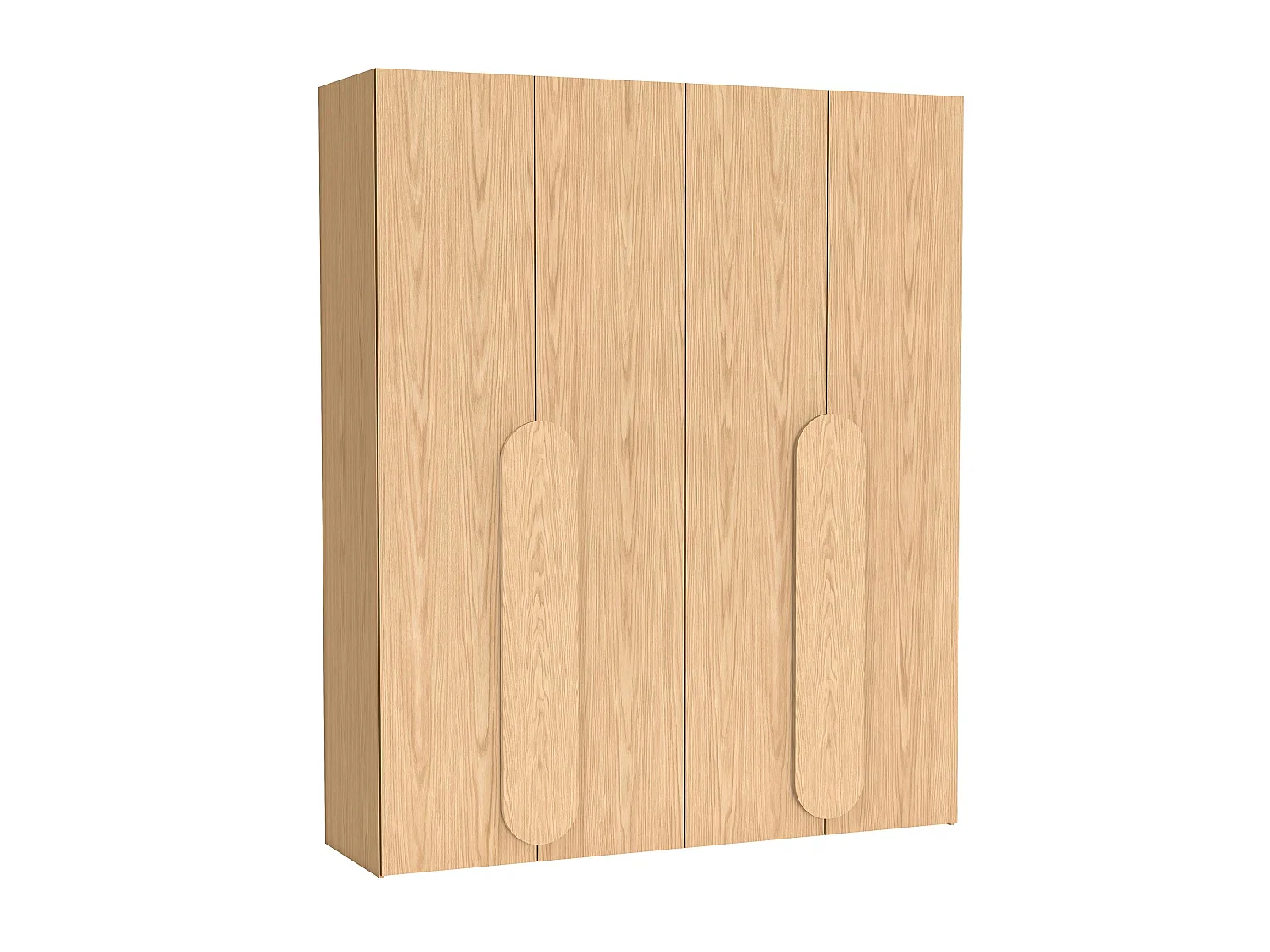 AX LIVING Omodeo kledingkast 200 cm breed – Bookmatch eikendecor met handgrepen