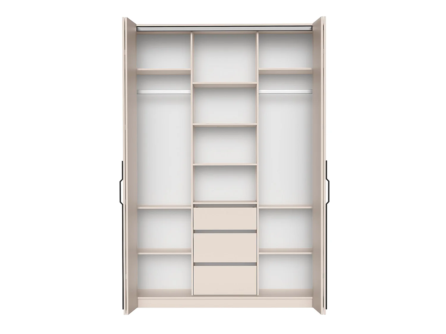 AX LIVING Omodeo kledingkast 170 cm breed – kasjmierdecor met WingLine-systeem