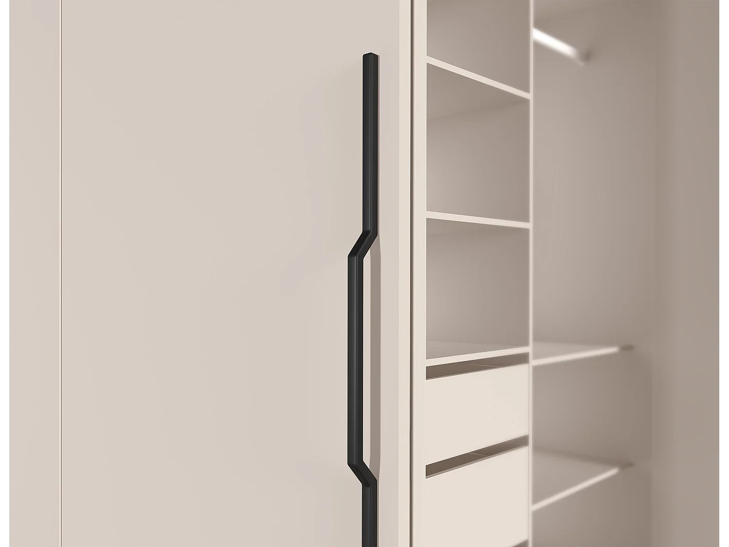 AX LIVING Omodeo kledingkast 170 cm breed – kasjmierdecor met WingLine-systeem