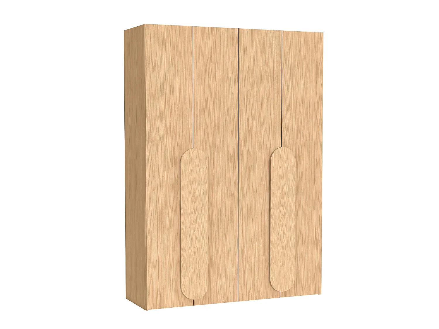 AX LIVING Omodeo kledingkast 170 cm breed – Bookmatch eikenlook met ronde handgrepen