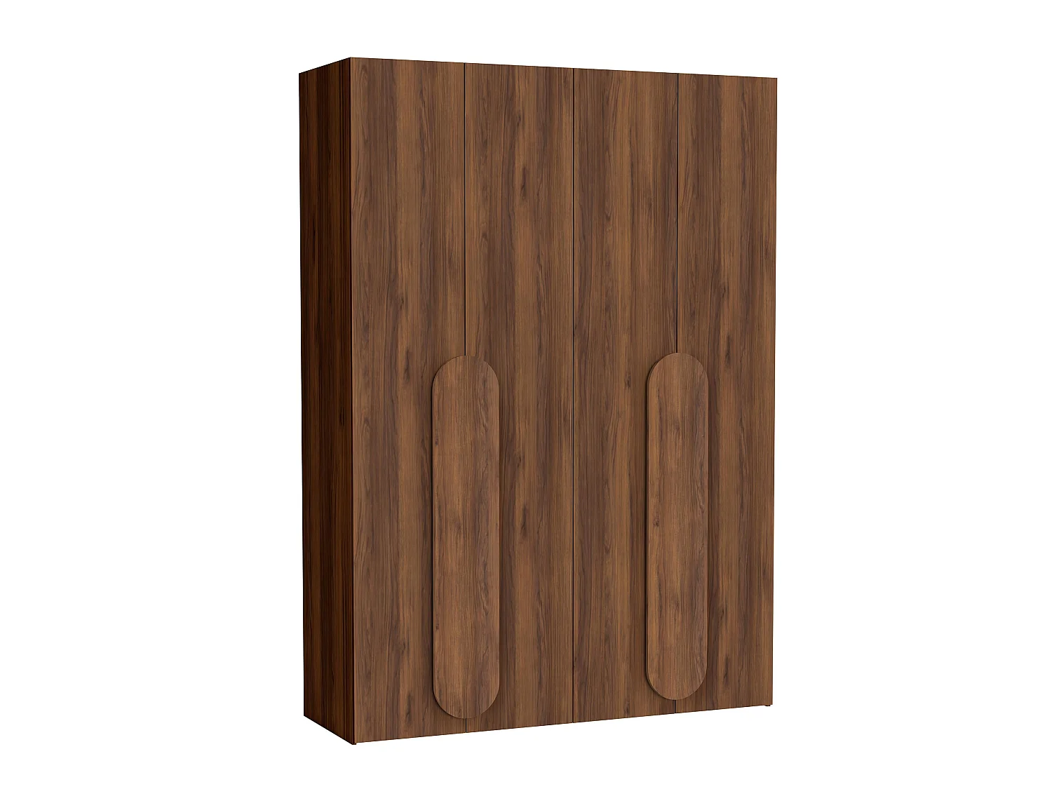 AX LIVING Omodeo kledingkast 170 cm breed – Warmia walnoot met afgeronde handgrepen