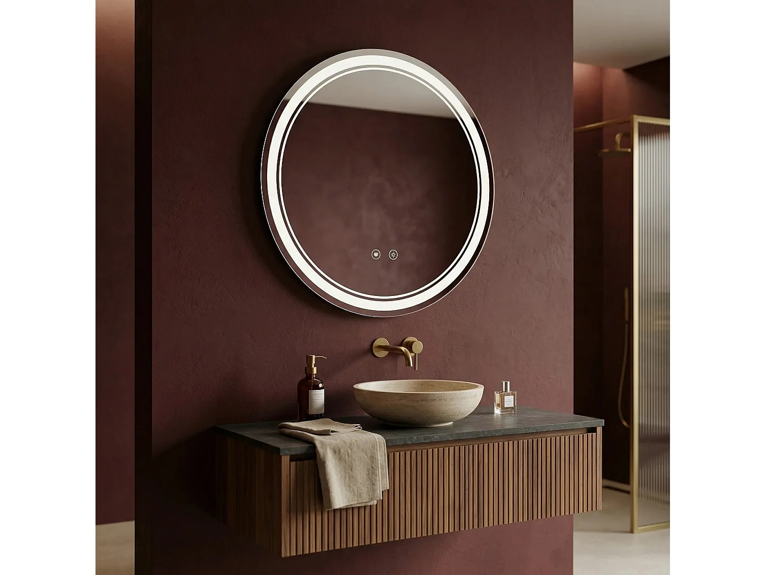 Rea Soft LED-spejl gennemsigtig, 2,5X90X90CM