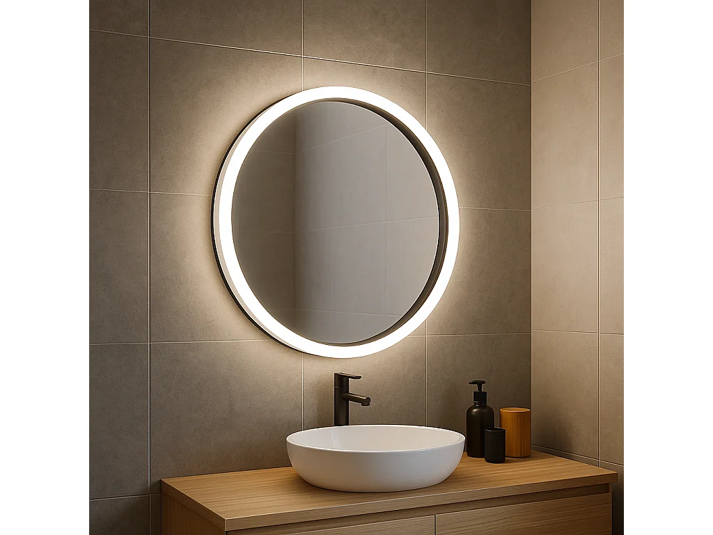 Rea Bl804 60 LED-spejl hvid, 60X60X4,5CM