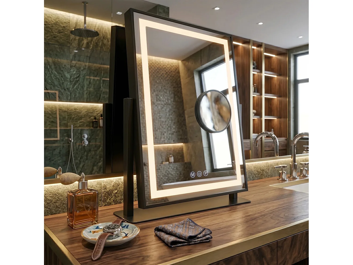 Spiegel Rea Lumi 30X40 Led Black