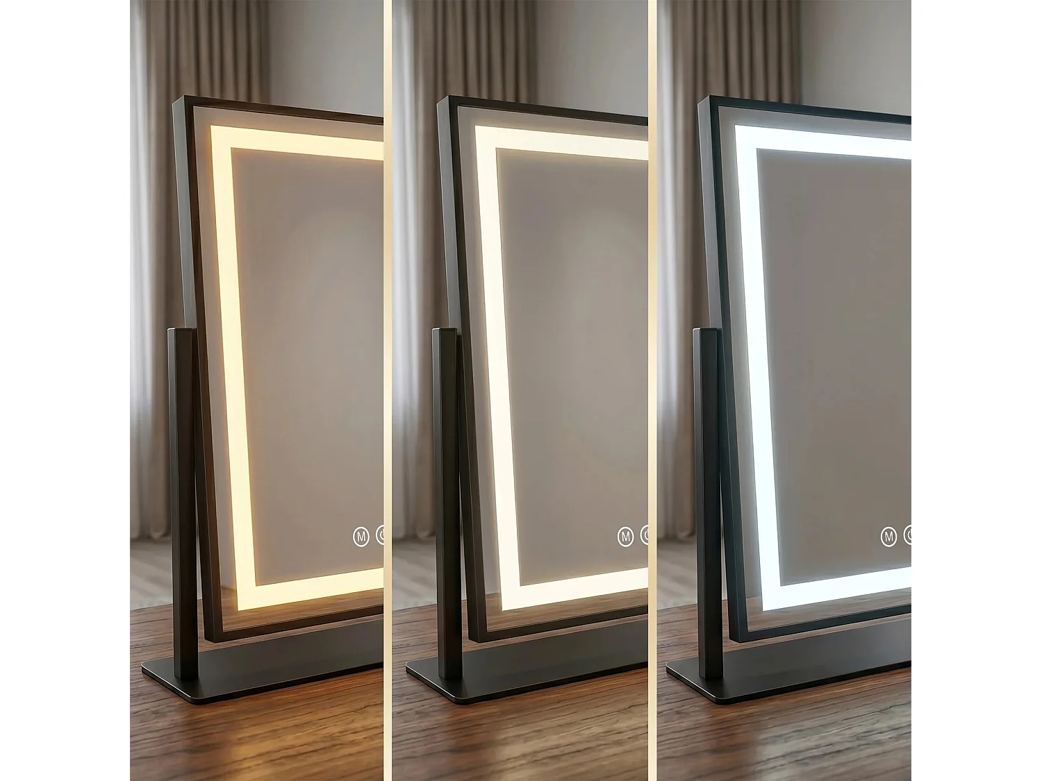 Spiegel Rea Lumi 30X40 Led Black