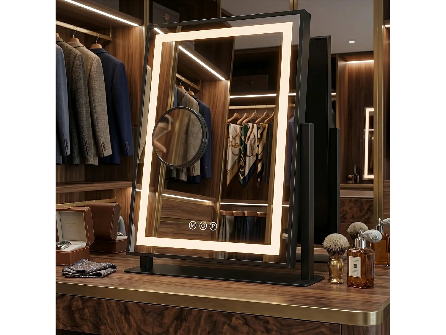 Spiegel Rea Lumi 30X40 Led Black