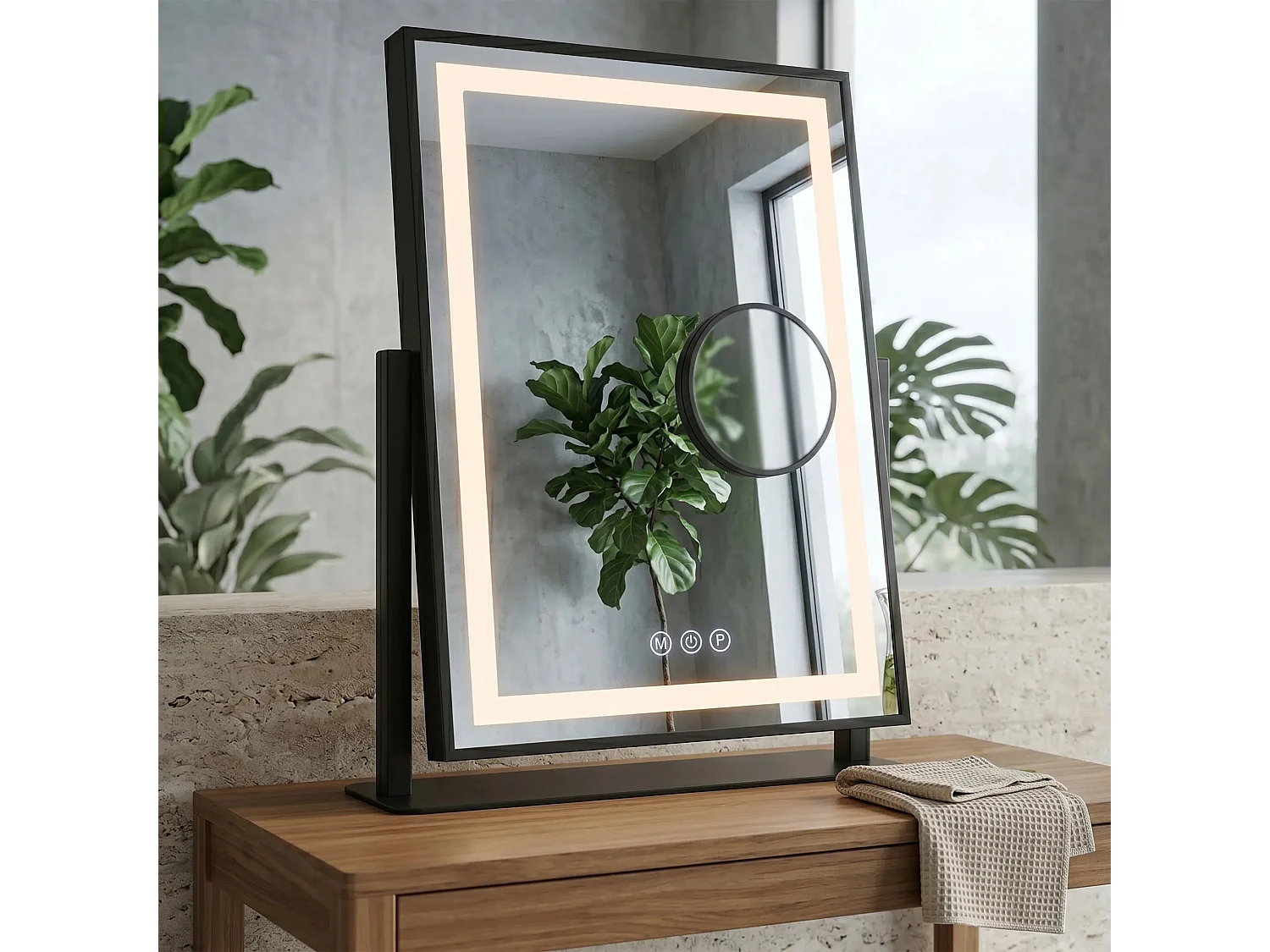 Spiegel Rea Lumi 30X40 Led Black