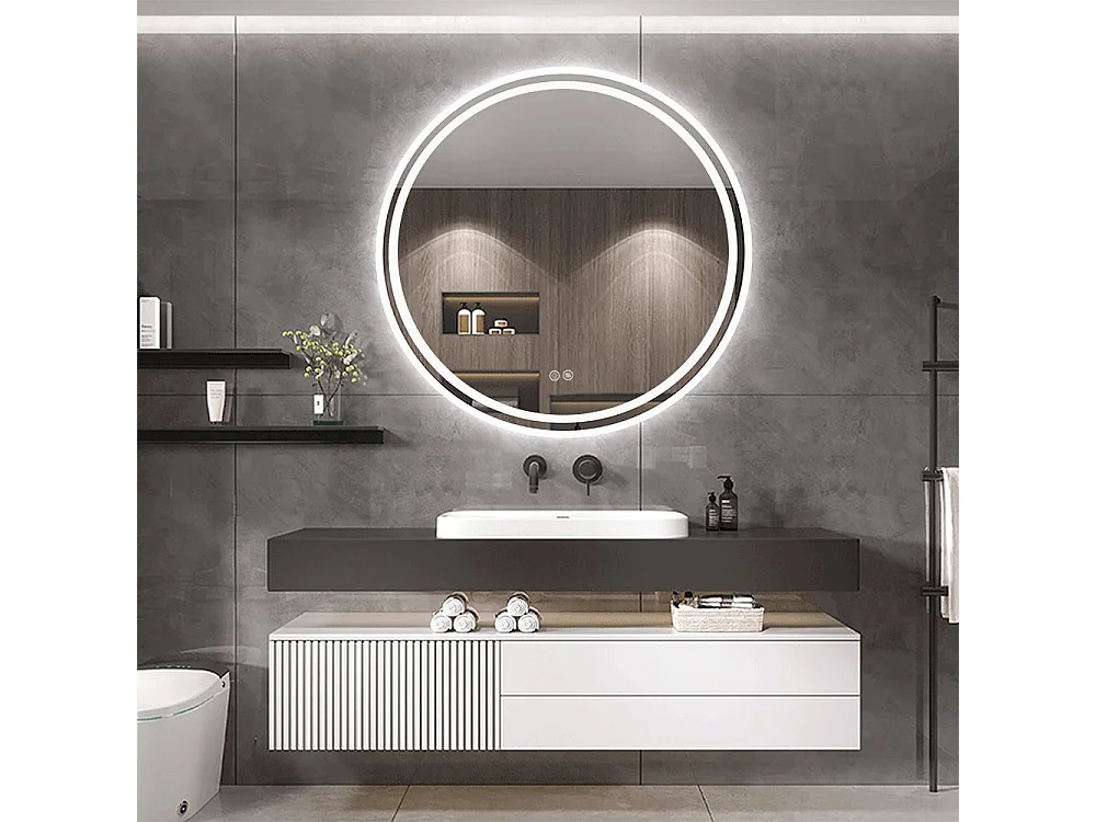 Rea Bas LED-spejl gennemsigtig, 2X98X98CM