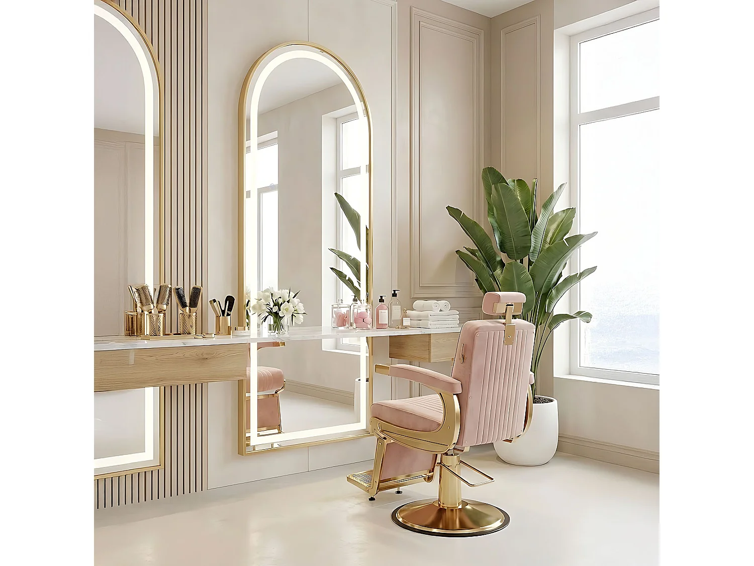 Spiegel Rea Orbit Led 60X70 Brush Gold