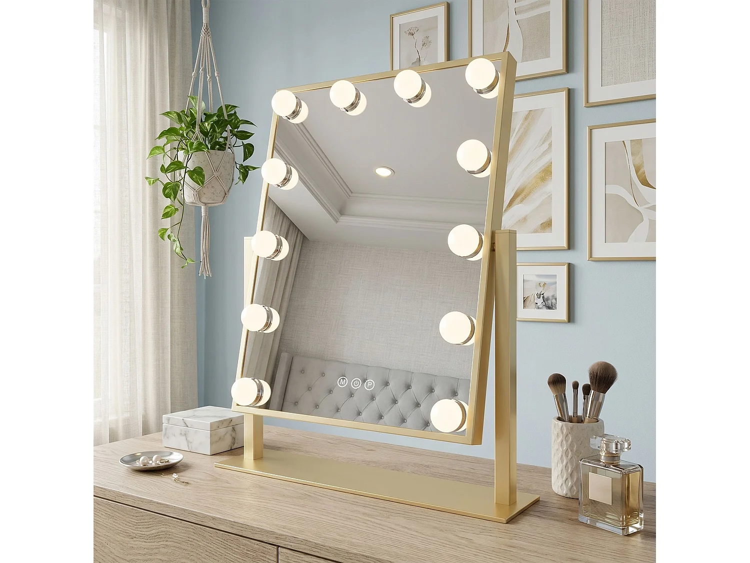 Spiegel Rea Style Led Gold
