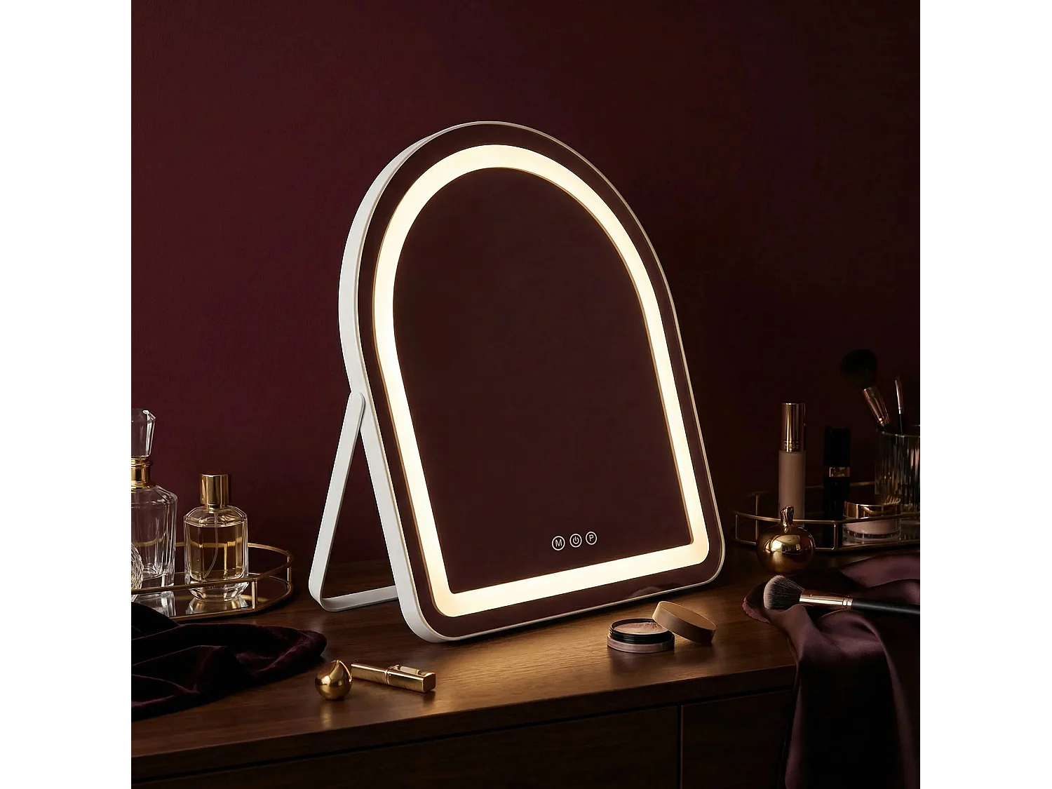 Rea Glam LED-spejl hvid, 3X40X45CM