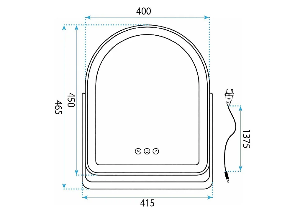 Rea Glam LED-spejl hvid, 3X40X45CM