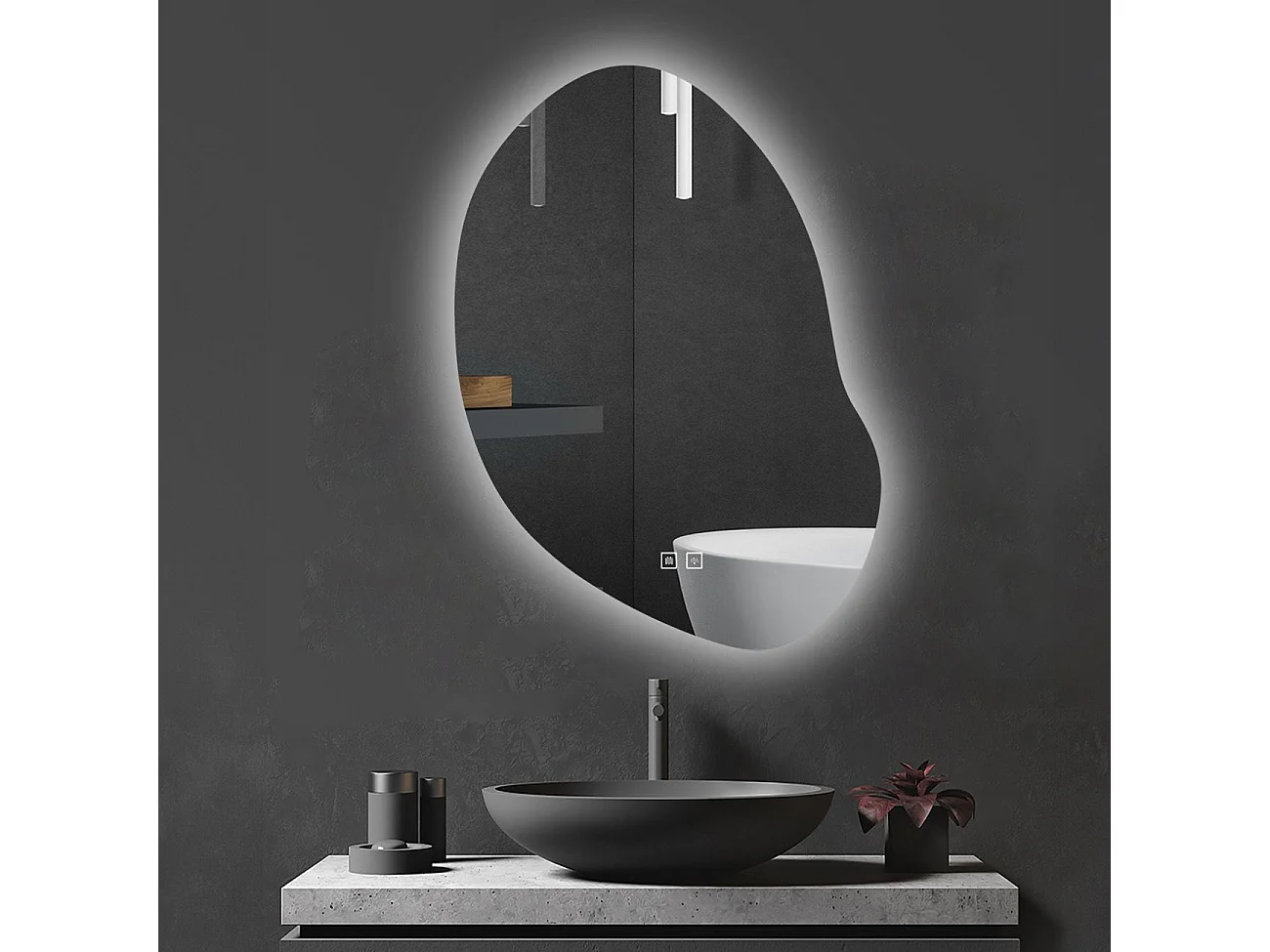 Rea Led P11230 Cloud C LED-spejl grå, 2X80X60CM