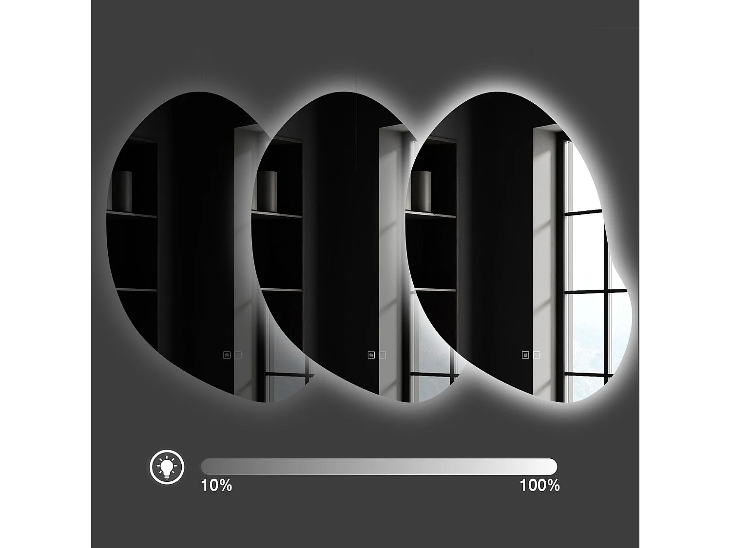 Rea Led P11230 Cloud C LED-spejl grå, 2X80X60CM