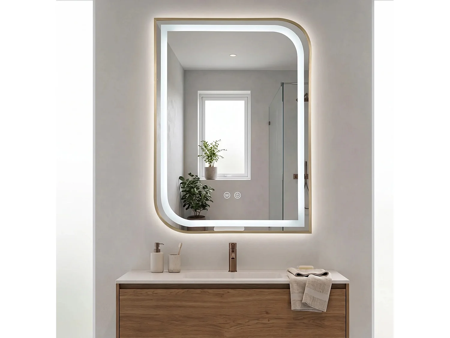 Spiegel Rea Zone 70X50 Led Gold